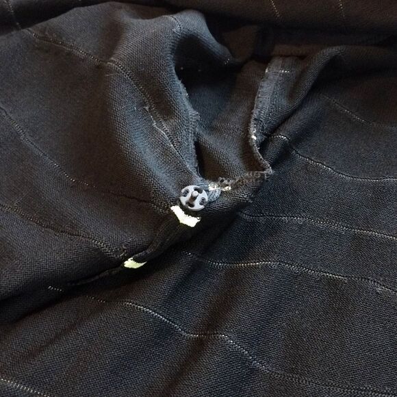 Ming Wang Women's Size Medium Snap Button Lime Green Striped Cardigan Wrap Top - Picture 12 of 16